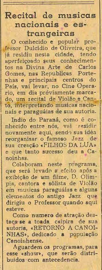 Dulcidio de Oliveira, 1948