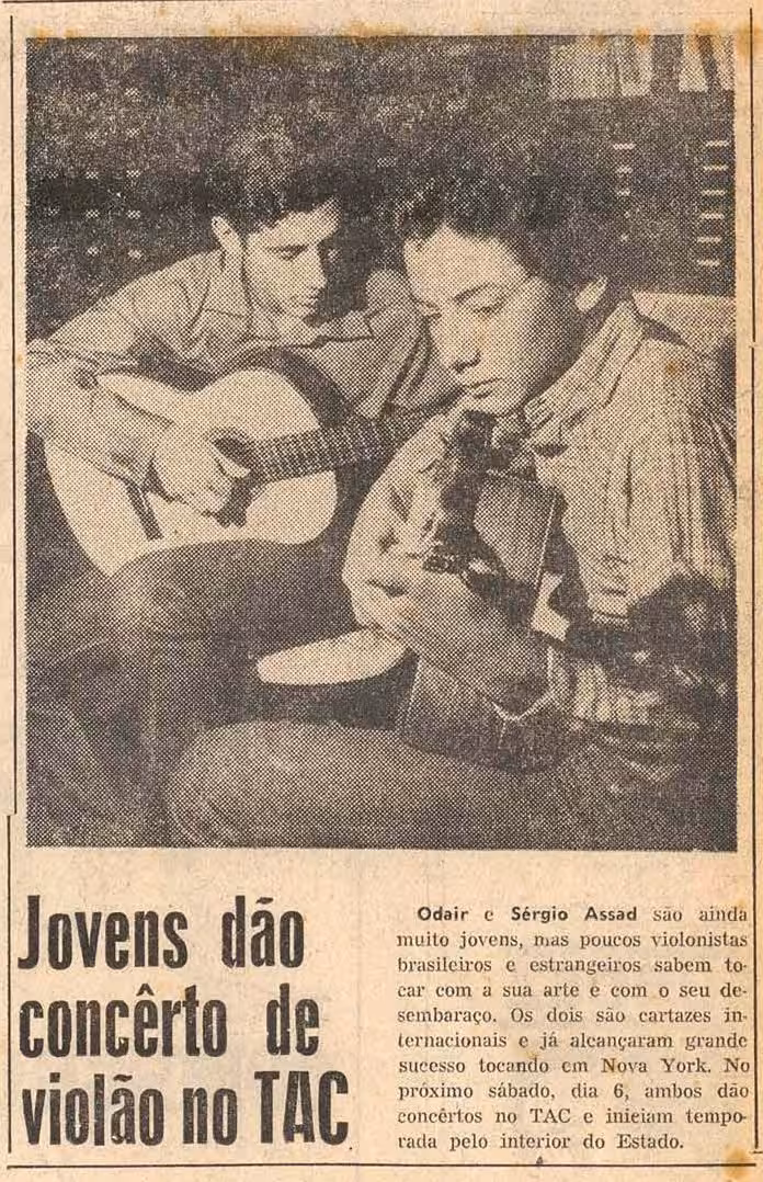 Duo Assad performing in Florianópolis, 1971
