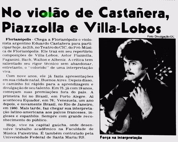 Recital de Eduardo Castañera em Florianópolis