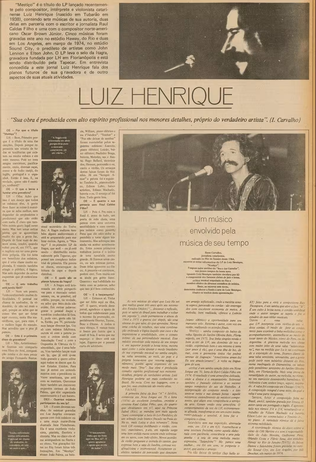 Entrevista Luiz Henrique, 1975
