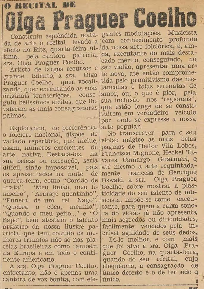 Olga Praguer Coelho, 1944