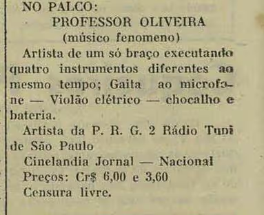 Professor Oliveira, one-armed artist. 1948