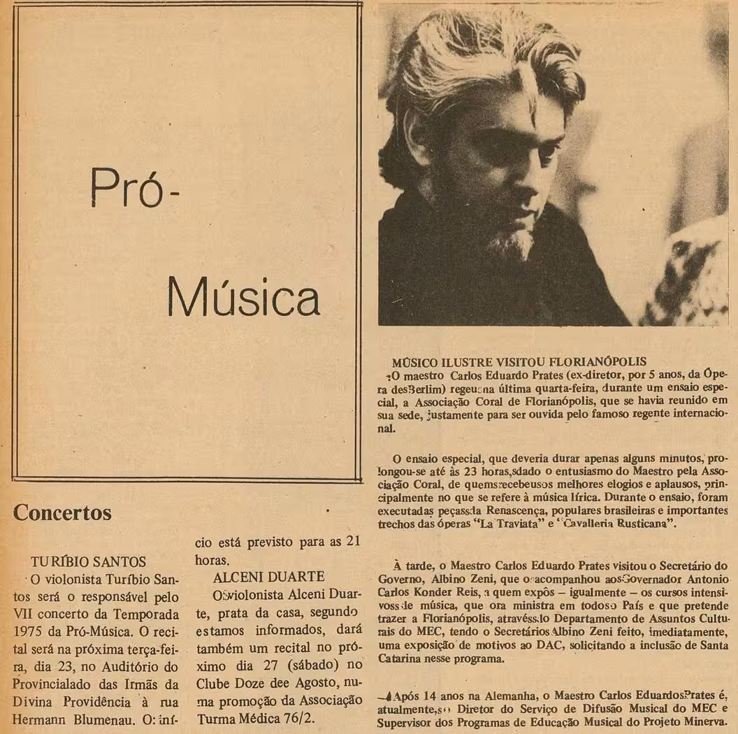 Recital de Turíbio e em seguida de Alceni Duarte,1975