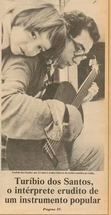 Turíbio Santos na Capa do Jornal, 1975